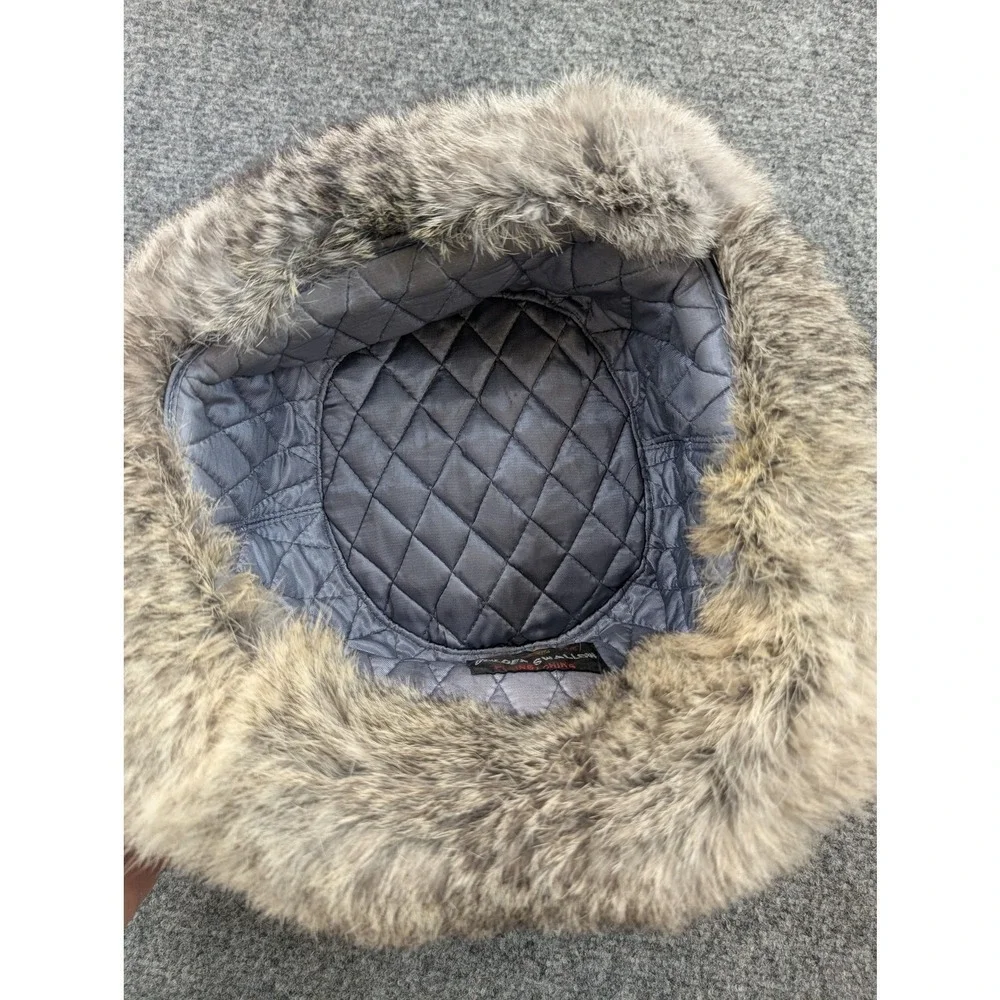 Golden Swallow Hat Ushanka Trapper Faux Fur Gray Quilted Lined‎ Winter Warm Mens